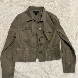 INC womans cargo jacket army green